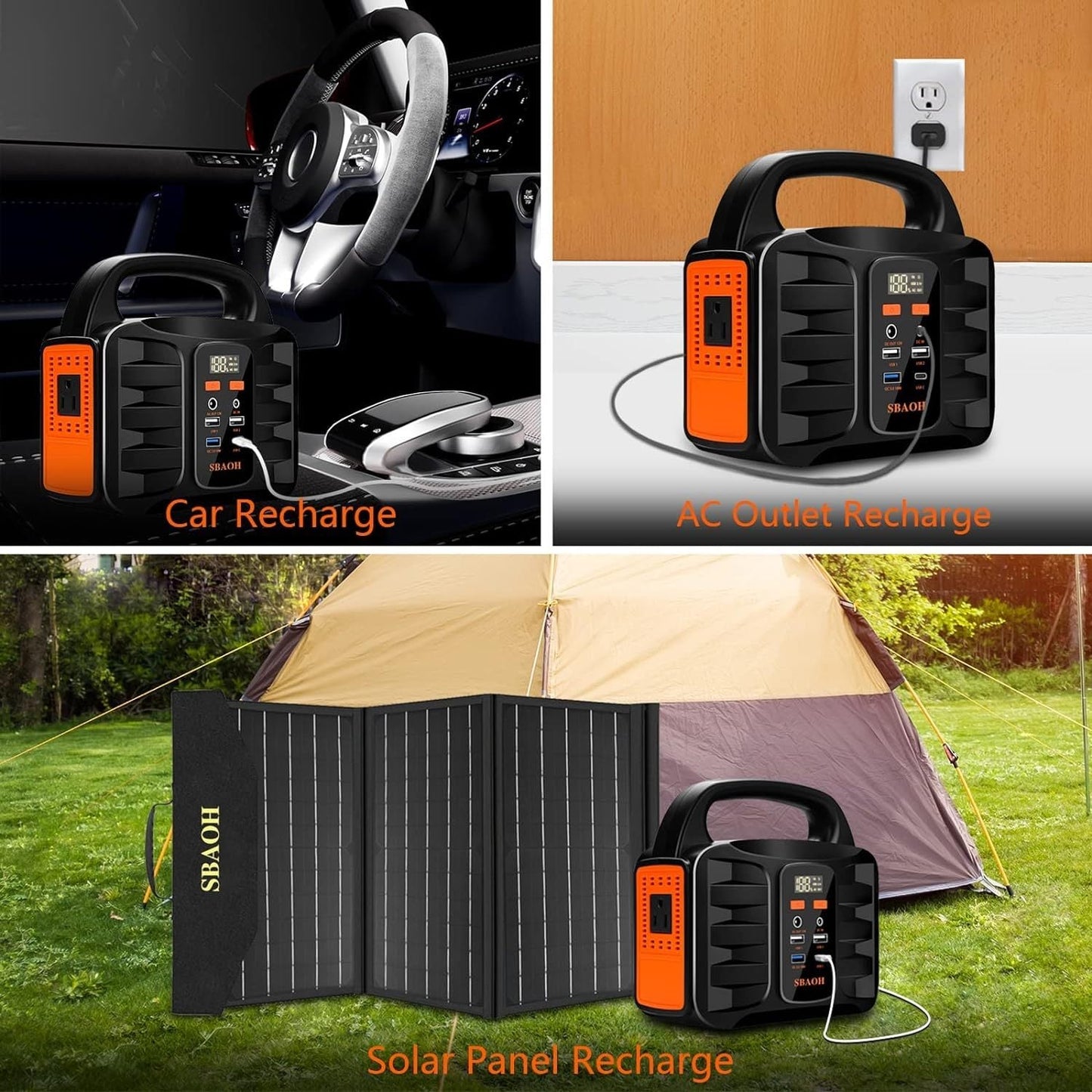 150W Portable Power Station, 155Wh 42000mAh Outdoor Solar Generator