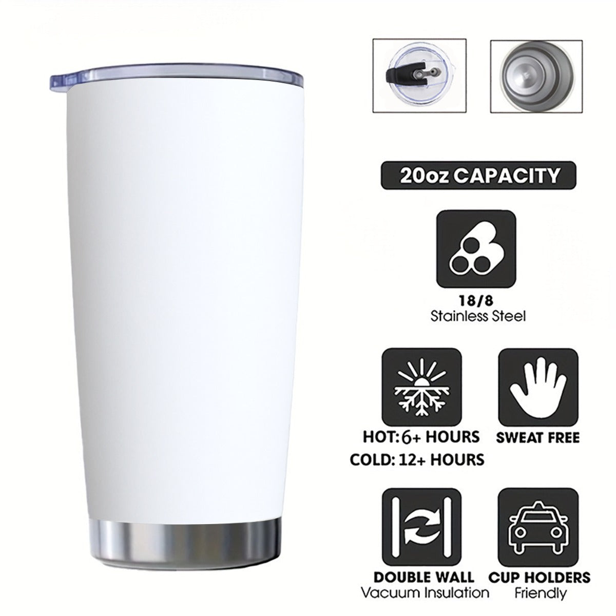 Custom 20 OZ Tumbler With Sliding Lid